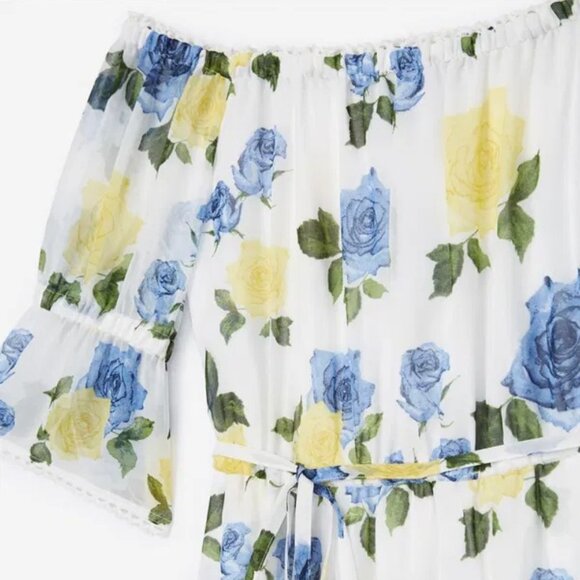 The Kooples Sport - Wild Roses Off-the-Shoulder Maxi Dress, Sz SMALL - Picture 2 of 10